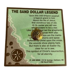 The Sand Dollar Legend Charm Jesus Christ Resurrection Easter‎ Religious Pendant